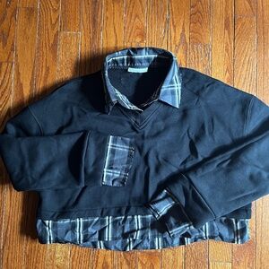 Zara cropped sweater dress shirt small